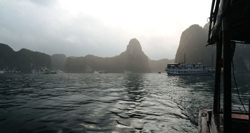 Boats sailing in sea