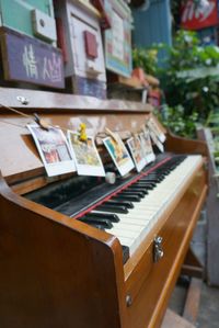 Full frame shot of books on table