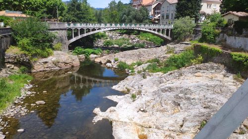 Arch bridge over river