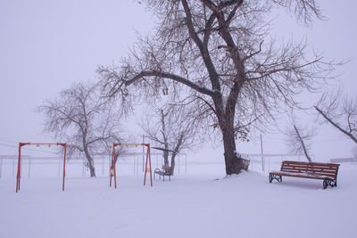 City beach in the snowy winter season