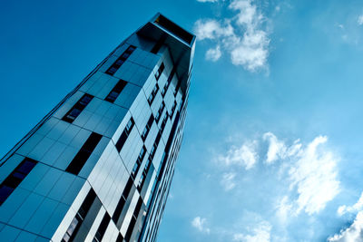 Low angle view of modern building against sky