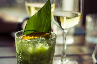 Close-up of drink on table