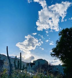 Scenic view of landscape against blue sky
