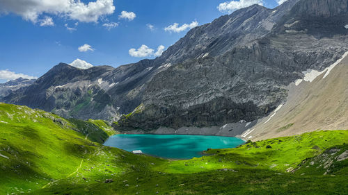 Scenic view of mountains against sky