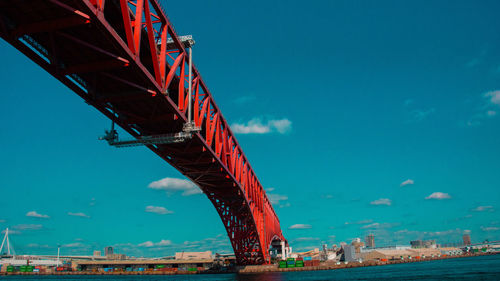 Low angle view of bridge against sky