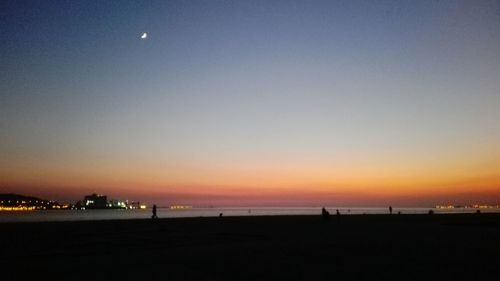 Scenic view of sea against sky at sunset