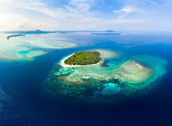 Aerial view of sea against sky