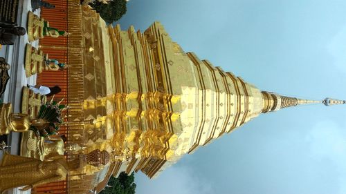 Low angle view of temple against sky