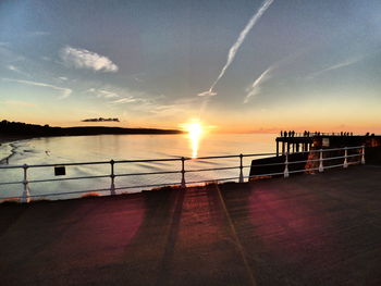 Scenic view of sunset over sea