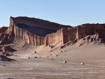 Scenic view of desert against clear sky