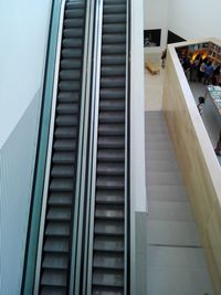 High angle view of escalator in building