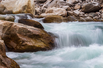 Scenic view of waterfall