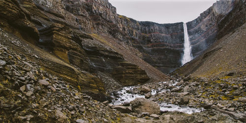 Scenic view of waterfall