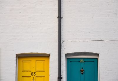 Close-up of yellow metal structure