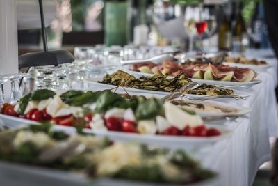 Appetizers arranged on table