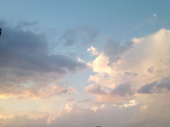 Low angle view of clouds in sky during sunset