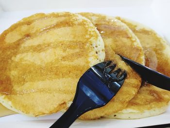 Close-up of bread in plate