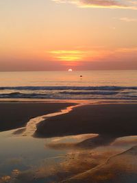 Scenic view of sea at sunset