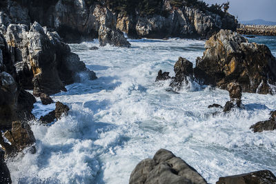 Rocks in sea