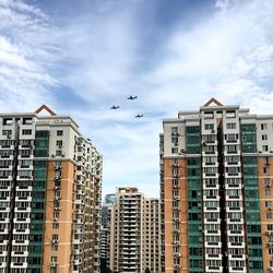 Low angle view of buildings against sky