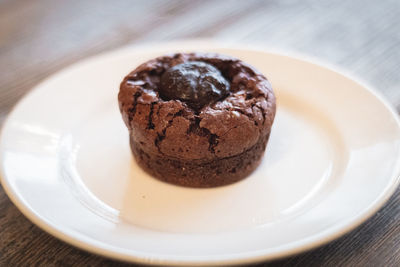 Close-up of dessert in plate on table