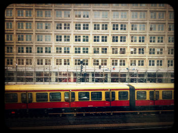 Train at railroad station platform