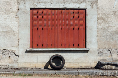 View of window on wall of building