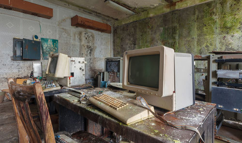 Interior of abandoned building