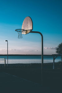 View of calm blue sea against clear sky