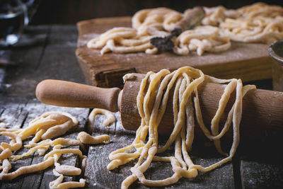 Close-up of food on table