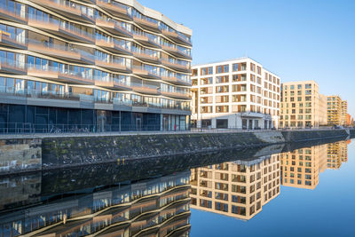 Reflection of buildings in city
