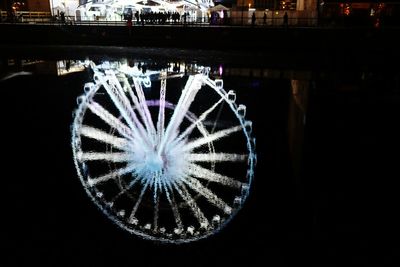 Close-up of lit up in the dark