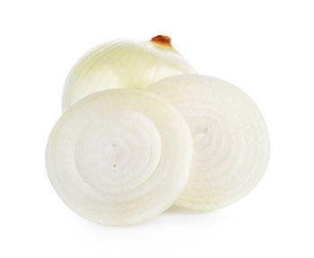 Close-up of bread against white background