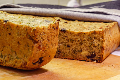 Close-up of sweet breads on cutting board