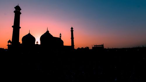 Silhouette of temple during sunset