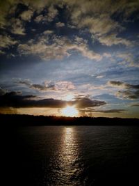 Scenic view of sea at sunset