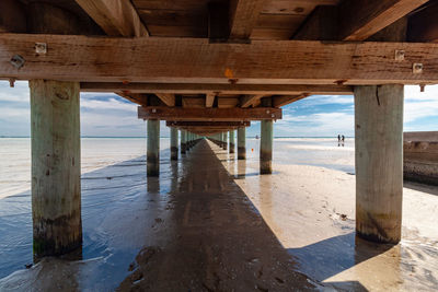 Pier over sea against sky