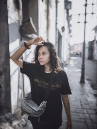 Young woman standing in city