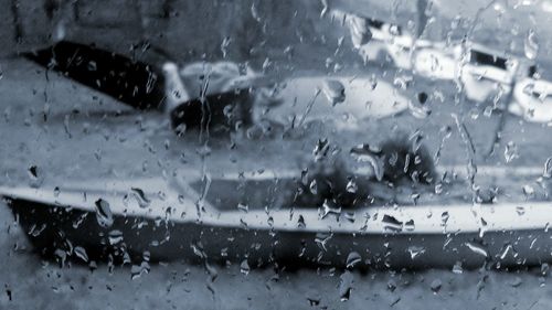 Close-up of water drops on glass