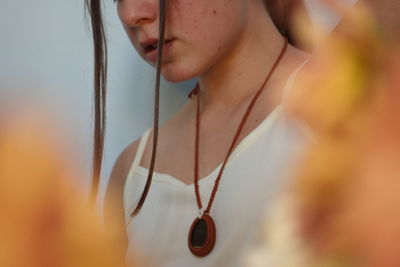 Close-up portrait of young woman