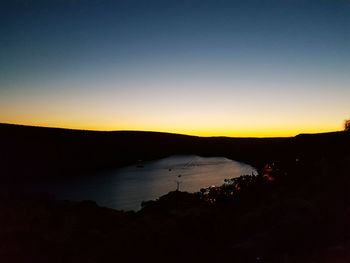 Scenic view of mountains at sunset