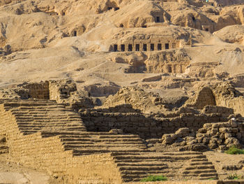 High angle view of old ruins