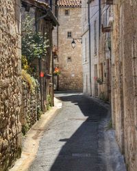 Narrow alley amidst buildings in city