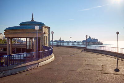 View of temple against sky in city