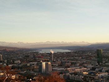 High angle view of city