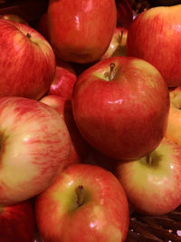 Full frame shot of apples for sale in market