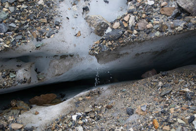 High angle view of rock