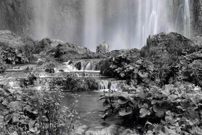 Panoramic view of waterfall against trees