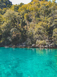 Scenic view of swimming pool by sea