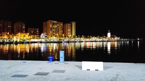 Illuminated city at night